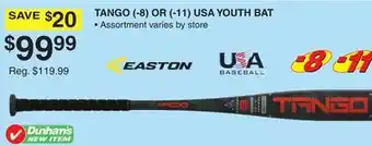 Dunham's Sports TANGO (-8) OR (-11) USA YOUTH BAT offer