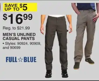 Dunham's Sports FULL BLUE MEN'S UNLINED CASUAL PANTS offer