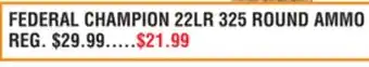 Dunham's Sports FEDERAL CHAMPION 22LR 325 ROUND AMMO offer