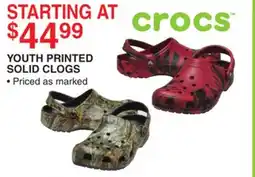 Dunham's Sports YOUTH PRINTED SOLID CLOGS offer