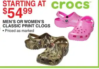 Dunham's Sports CROCS MEN'S OR WOMEN'S CLASSIC PRINT CLOGS offer