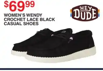 Dunham's Sports WOMEN'S WENDY CROCHET LACE BLACK CASUAL SHOES offer