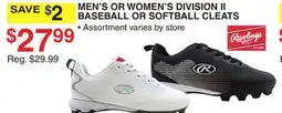 Dunham's Sports MEN'S WOMEN'S DIVISION II BASEBALL OR SOFTBALL CLEATS offer