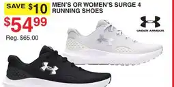 Dunham's Sports UNDER ARMOUR MEN'S OR WOMEN'S SURGE 4 RUNNING SHOES offer