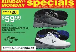 Dunham's Sports CALLAWAY MEN'S BALBOA SPORT V2 GOLF SHOES offer