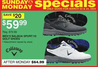 Dunham's Sports CALLAWAY MEN'S BALBOA SPORT V2 GOLF SHOES offer