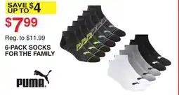 Dunham's Sports PUMA 6-PACK SOCKS FOR THE FAMILY offer