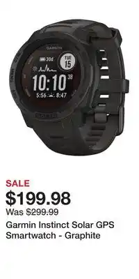 Cabela's Garmin Instinct Solar GPS Smartwatch - Graphite offer