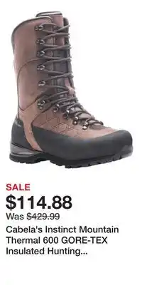 Cabela's Cabela's Instinct Mountain Thermal 600 GORE-TEX Insulated Hunting Boots for Men offer