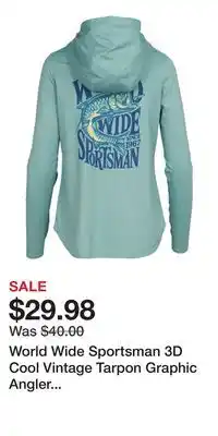 Cabela's World Wide Sportsman 3D Cool Vintage Tarpon Graphic Angler Long-Sleeve Hoodie for Ladies offer