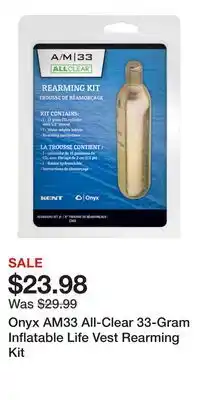 Cabela's Onyx AM33 All-Clear 33-Gram Inflatable Life Vest Rearming Kit offer