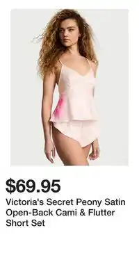 Victoria's Secret Victoria's Secret Peony Satin Open-Back Cami & Flutter Short Set offer