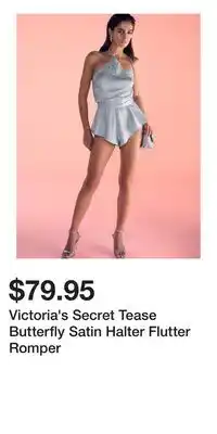 Victoria's Secret Victoria's Secret Tease Butterfly Satin Halter Flutter Romper offer