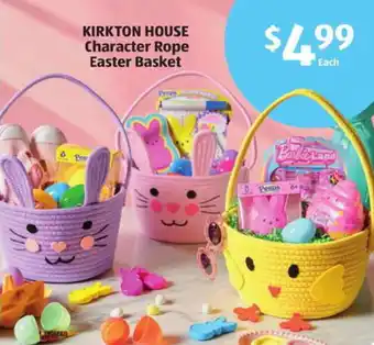 Aldi KIRKTON HOUSE Character Rope Easter Basket offer