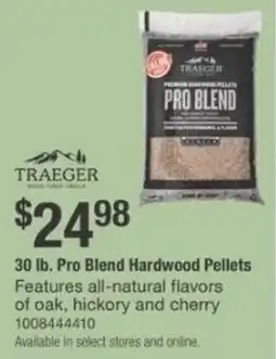 The Home Depot TRAEGER 30 lb. Pro Blend Hardwood Pellets offer