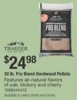 The Home Depot TRAEGER 30 lb. Pro Blend Hardwood Pellets offer