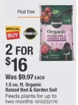 The Home Depot 1.5 cu. ft. Organic Raised Bed & Garden Soil offer