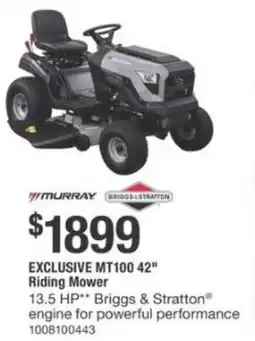 The Home Depot MURRAY MT100 42" Riding Mower offer