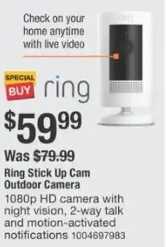 The Home Depot Ring Stick Up Cam Outdoor Camera offer