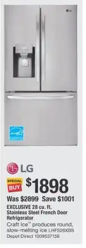 The Home Depot LG Stainless Steel French Door Refrigerator offer