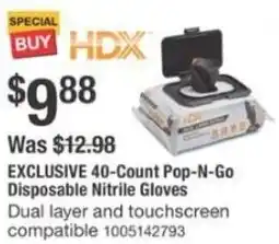 The Home Depot 40-Count Pop-N-Go Disposable Nitrile Gloves offer