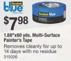 The Home Depot 1.88"x60 yds. Multi-Surface Painter's Tape offer