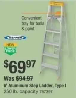 The Home Depot 6' Aluminum Step Ladder, Type I offer