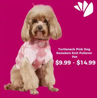 Curacao Turtleneck Pink Dog Sweaters Knit Pullover Pet offer