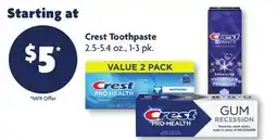 Family Dollar Crest Toothpaste offer