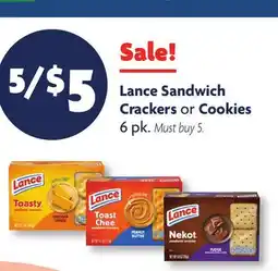 Family Dollar Lance Sandwich Crackers or Cookies offer