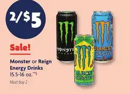 Family Dollar Monster or Reign Energy Drinks offer