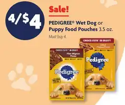 Family Dollar PEDIGREE Wet Dog or Puppy Food Pouches offer