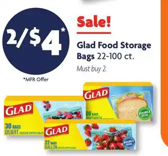 Family Dollar Glad Food Storage Bags offer