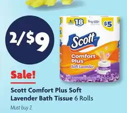 Family Dollar Scott Comfort Plus Soft Lavender Bath Tissue offer