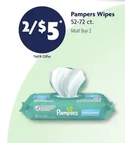 Family Dollar Pampers Wipes offer