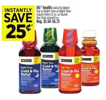 Dollar General DG health Cold & Flu Relief Day or Night Time or Night Time Liquid Cherry offer