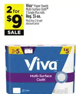 Dollar General Viva Paper Towels Multi-Surface Cloth rolls offer