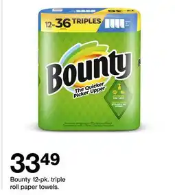 Target Bounty 12-pk. triple roll paper towels offer