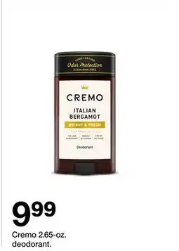 Target Cremo 2.65-oz. deodorant offer