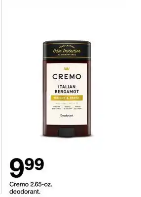 Target Cremo 2.65-oz. deodorant offer