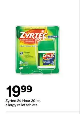 Target Zyrtec 24-Hour 30-ct. allergy relief tablets offer