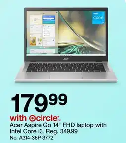 Target Acer Aspire Go 14 FHD laptop with Intel Core i3 offer