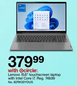 Target Lenovo 15.6 touchscreen laptop with Intel Core i7 offer