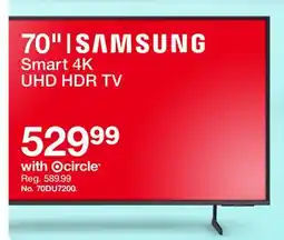 Target SAMSUNG 70 Smart 4K UHD HDR TV offer