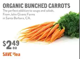 New Seasons Market Organic bunched carrots offer