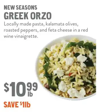 New Seasons Market New seasons greek orzo offer