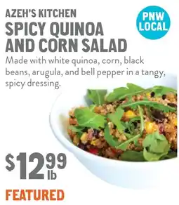 New Seasons Market Azeh's kitchen spicy quinoa and corn salad offer