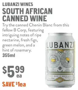 New Seasons Market Lubanzi wines south african canned wine offer