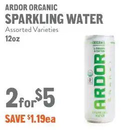 New Seasons Market Ardor organic sparkling water offer