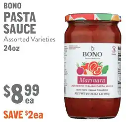 New Seasons Market Bono pasta sauce offer